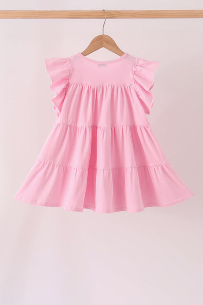 Pink Football Sequin Tiered Dress