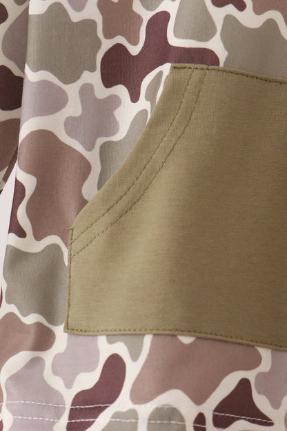 Camouflage Deer Embroidery Hoodie