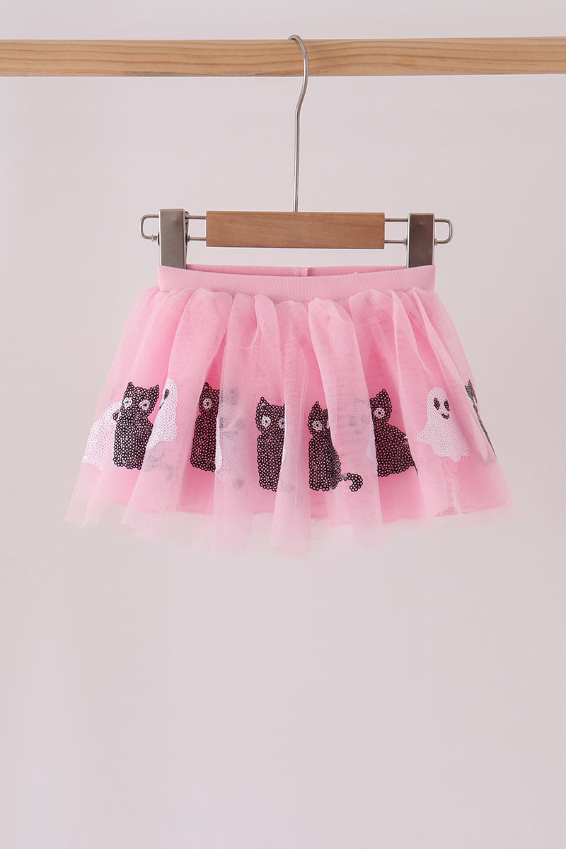 Pink Ghost Sequin Tutu Skirt