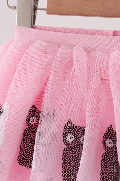 Pink Ghost Sequin Tutu Skirt