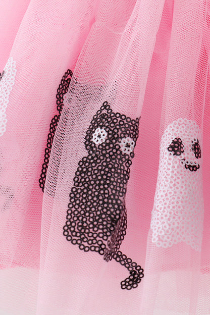 Pink Ghost Sequin Tutu Skirt