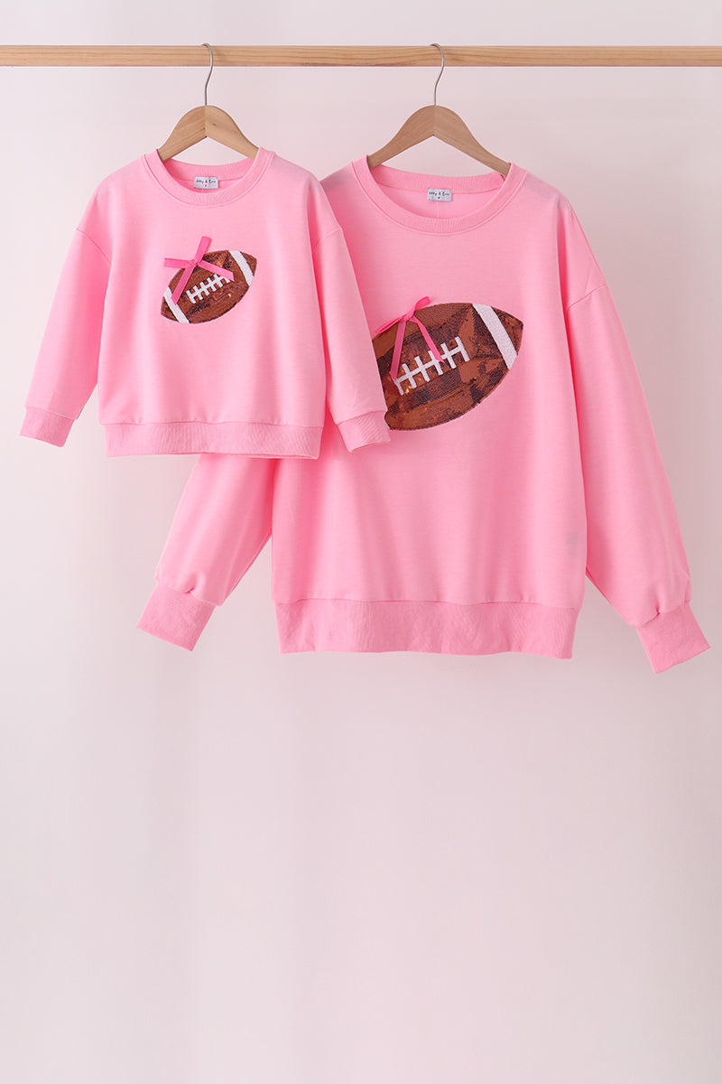 Pink Football Sequin Mom & Me Top