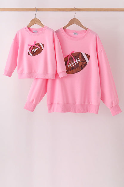 Pink Football Sequin Mom & Me Top
