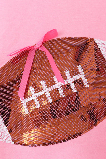Pink Football Sequin Mom & Me Top