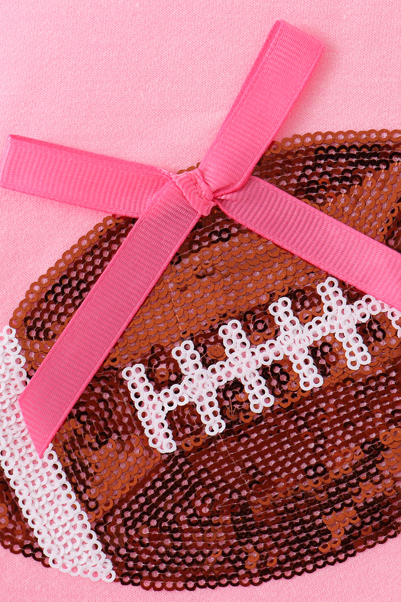 Pink Football Sequin Mom & Me Top