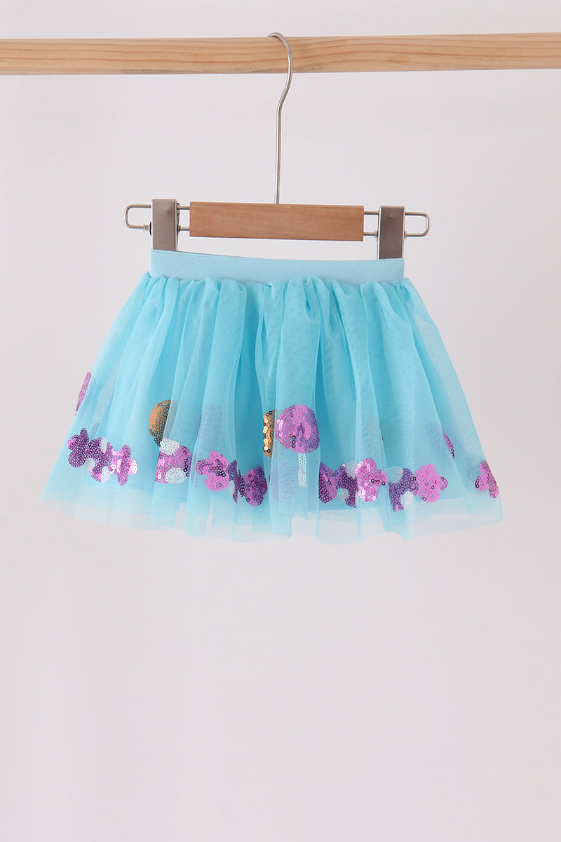 Blue Sweet Sequin Tutu Skirt