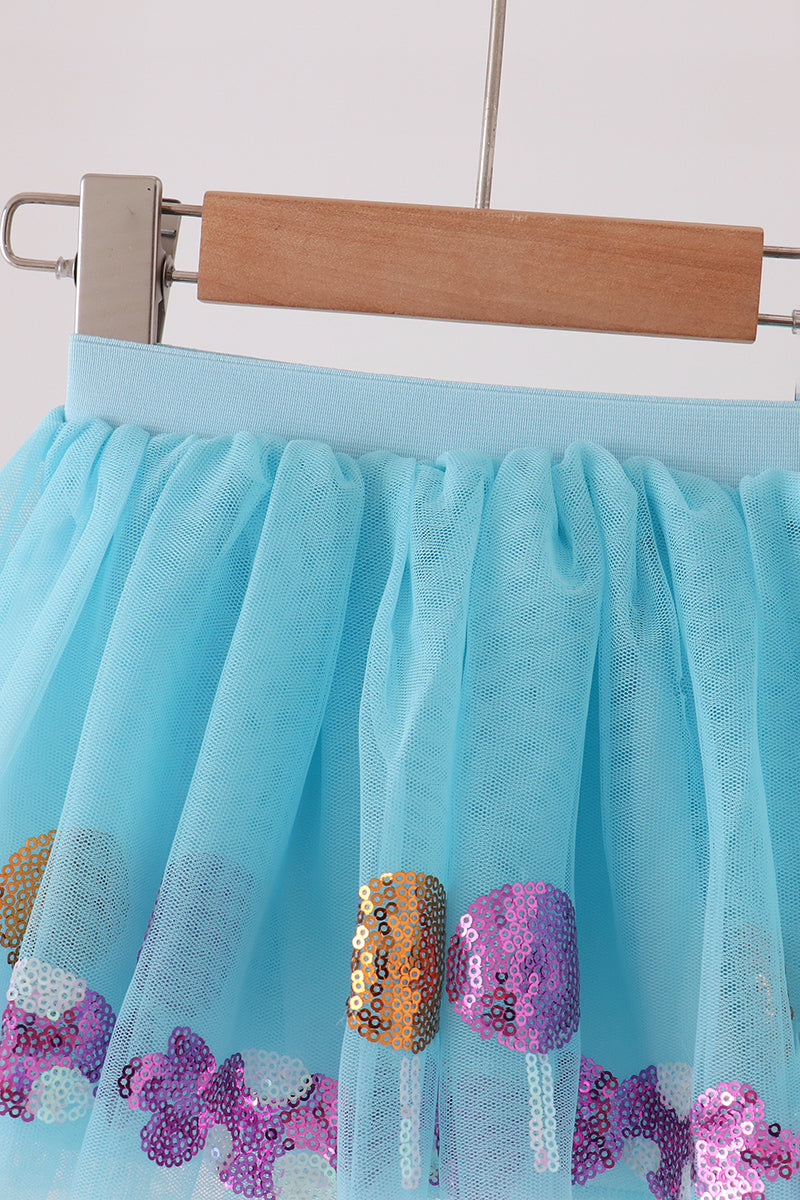 Blue Sweet Sequin Tutu Skirt