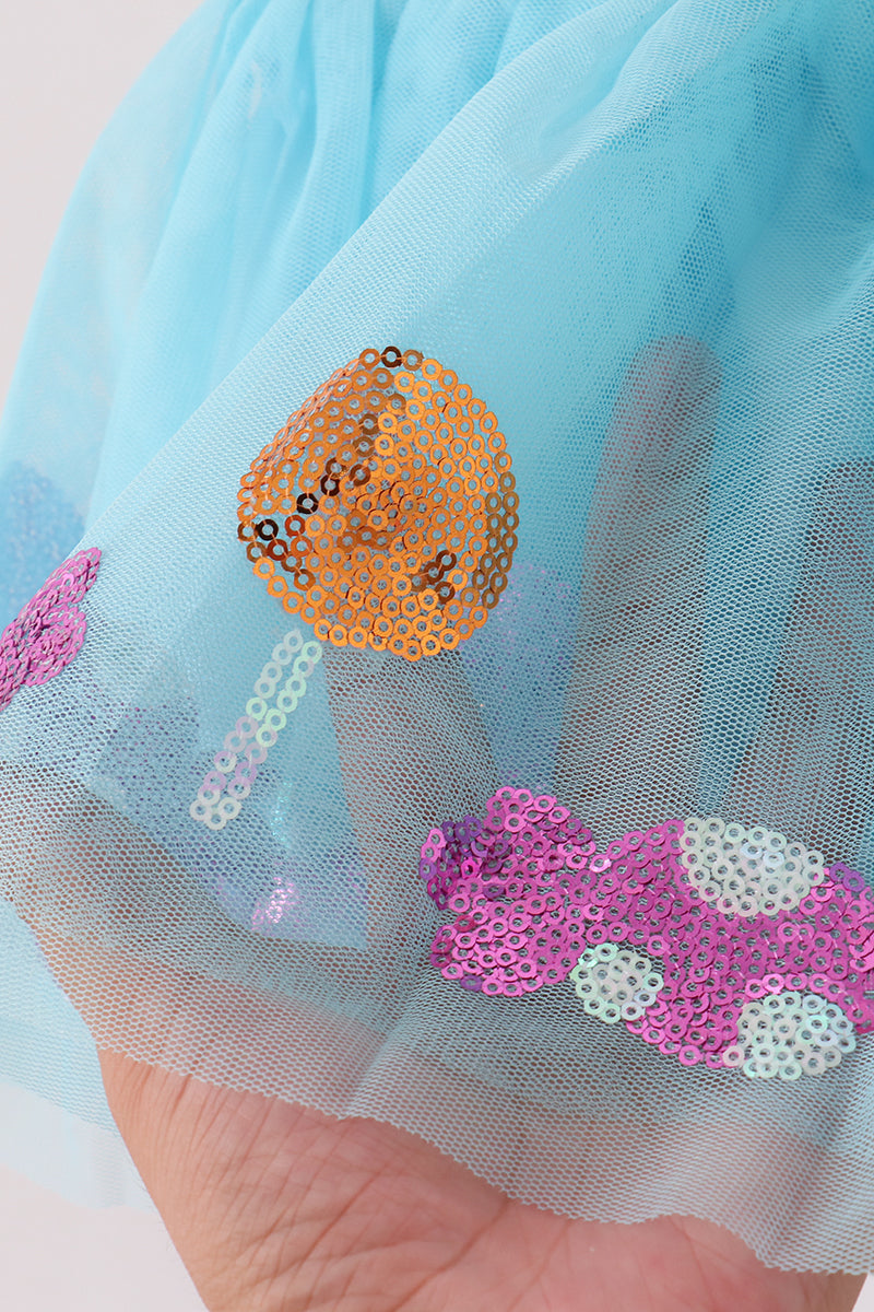 Blue Sweet Sequin Tutu Skirt
