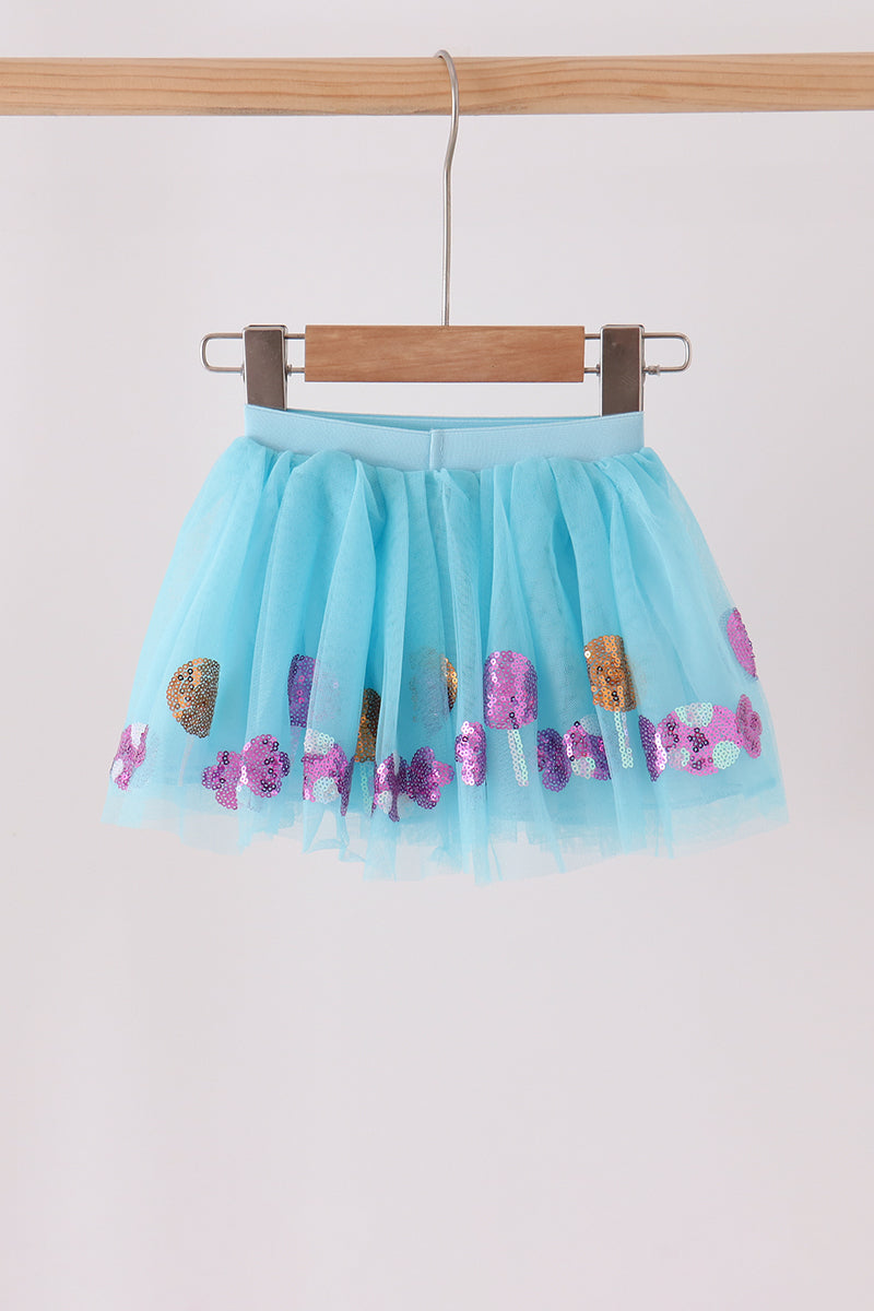 Blue Sweet Sequin Tutu Skirt