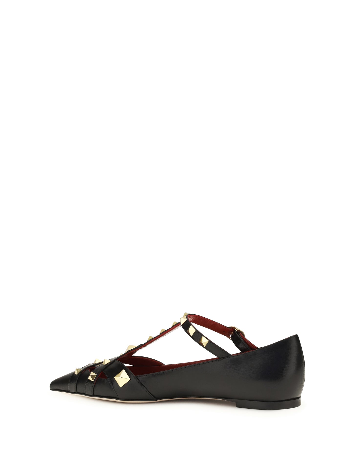 Ballerina Flats Studdy Kidskin Black