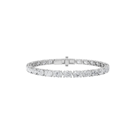 Oval Shaped Lab Grown Diamond White Gold Bracelet