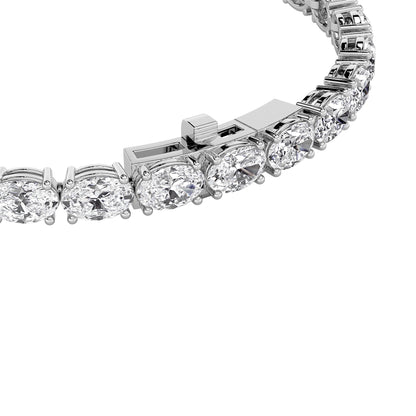 Oval Shaped Lab Grown Diamond White Gold Bracelet