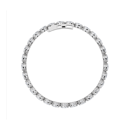 Oval Shaped Lab Grown Diamond White Gold Bracelet