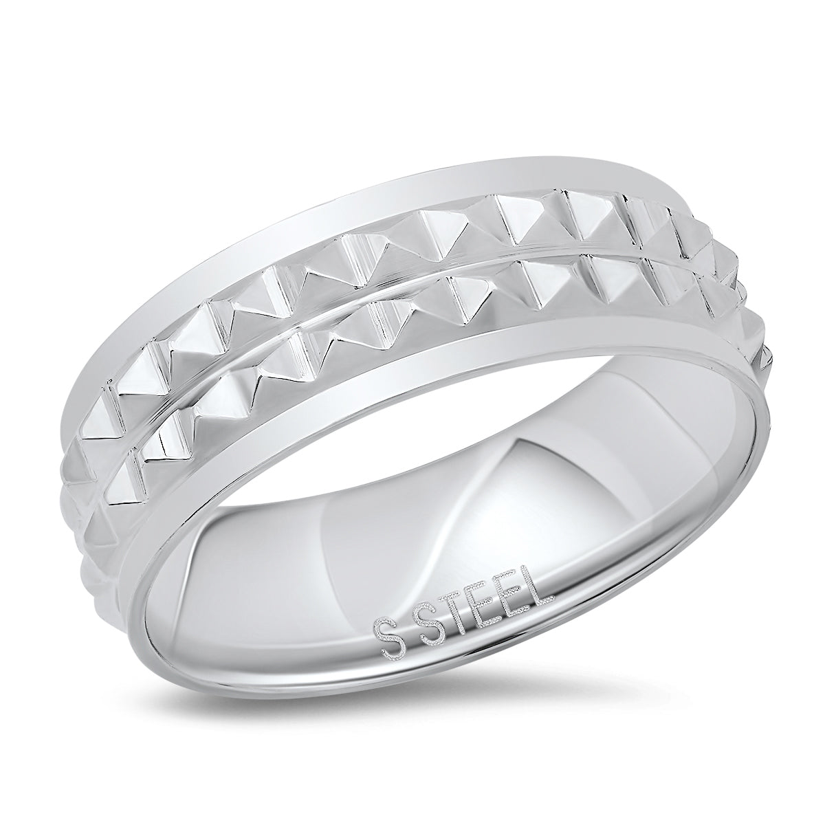 Stainless Steel Spike Band Ring