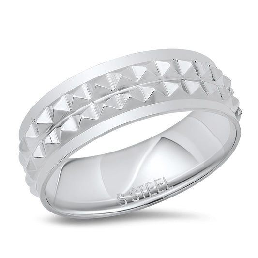 Stainless Steel Spike Band Ring