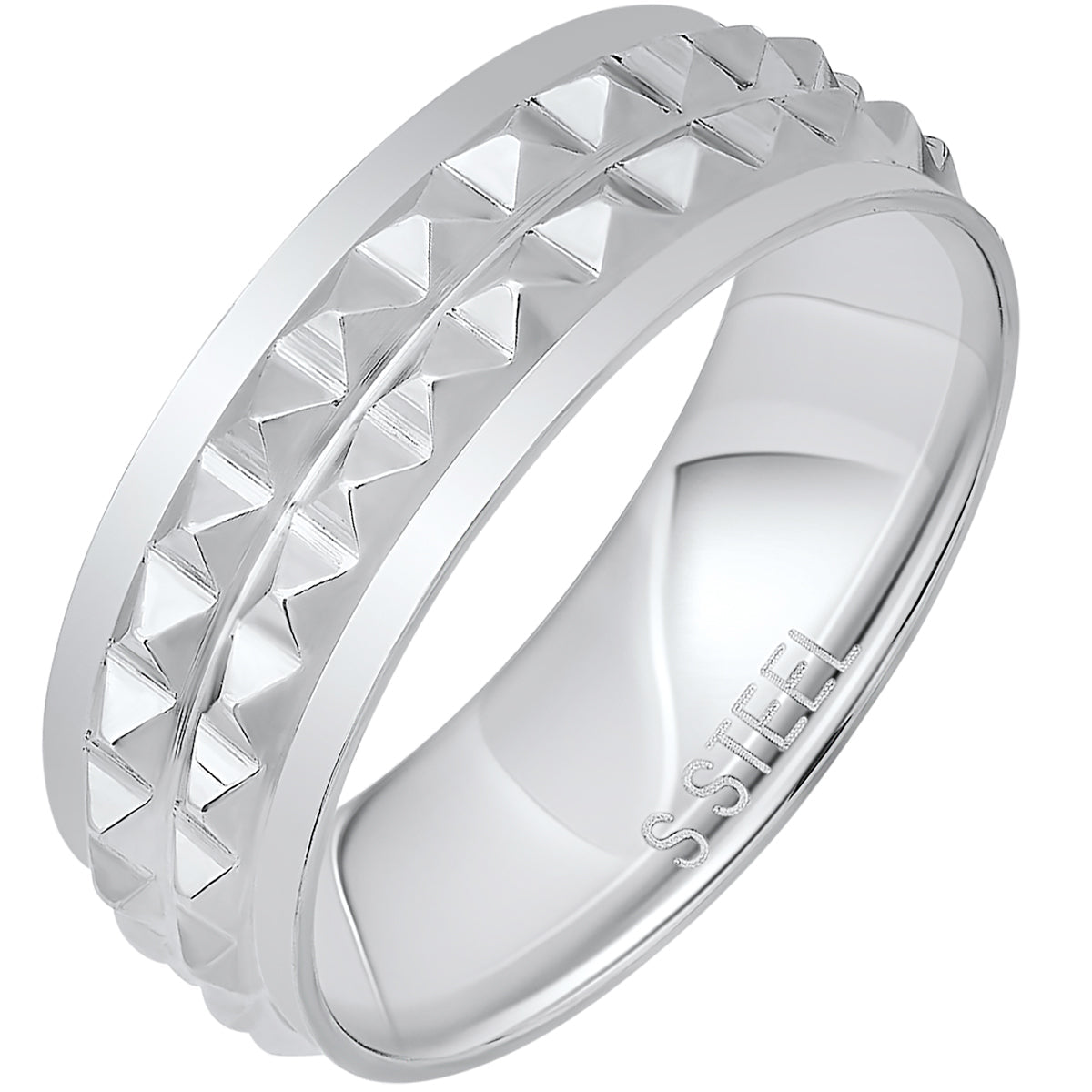 Stainless Steel Spike Band Ring