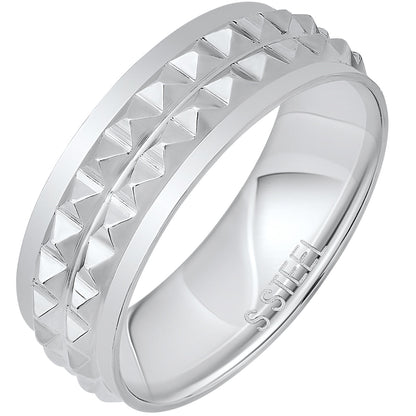 Stainless Steel Spike Band Ring
