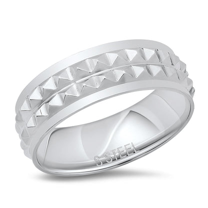 Stainless Steel Spike Band Ring