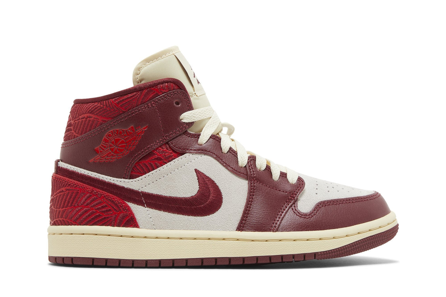 Women's Air Jordan Retro 1 Mid Se 'Tiki Leaf Team Red'