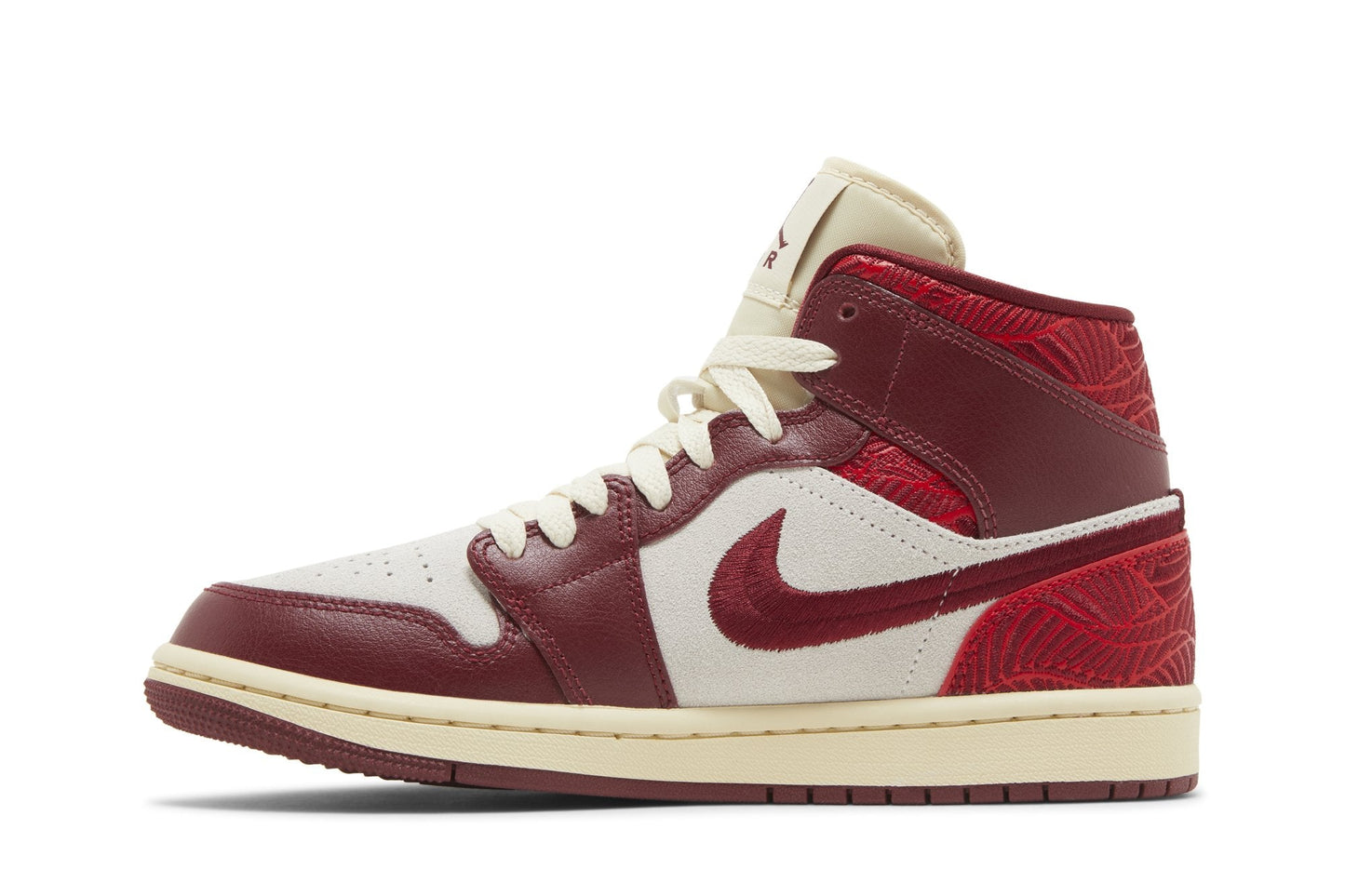 Women's Air Jordan Retro 1 Mid Se 'Tiki Leaf Team Red'