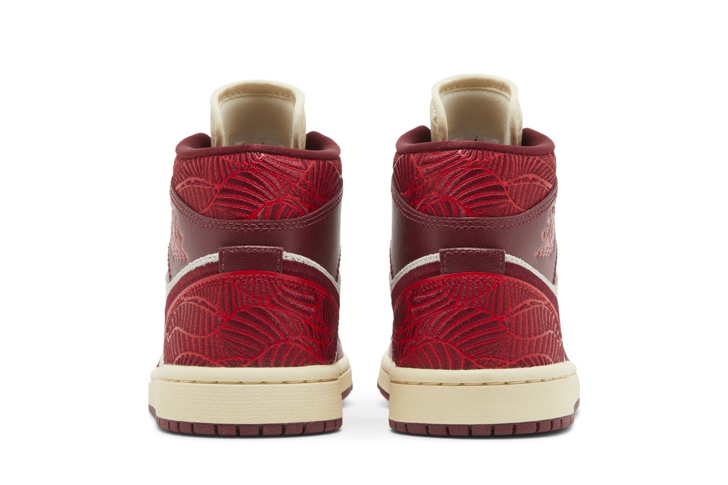 Air Jordan Women's Retro 1 Mid Se 'Tiki Leaf Team Red' Sneakers