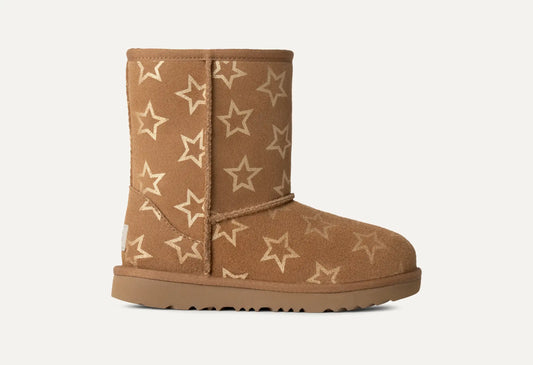 Youth UGG Classic II Iridescent Stars Boot 'Chestnut Gold Iridescent' (Kids)