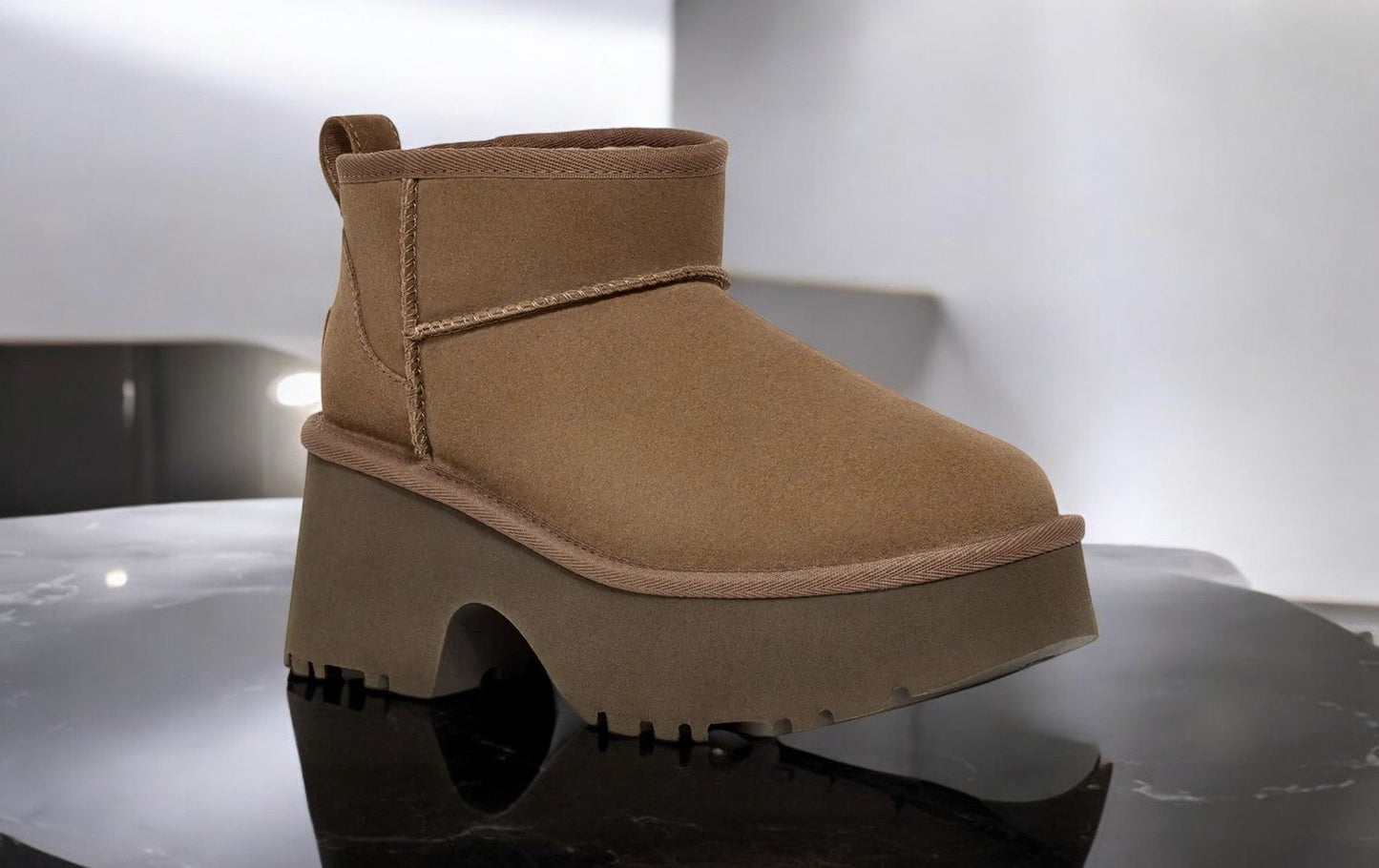 UGG Women's Classic Ultra Mini New Heights Boot 'Hickory' Boots