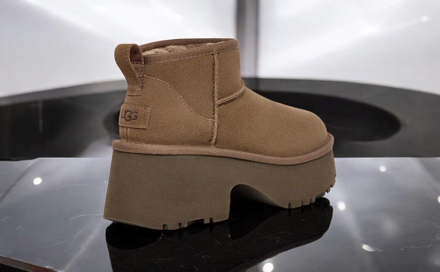 UGG Women's Classic Ultra Mini New Heights Boot 'Hickory' Boots