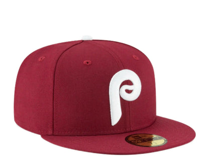 New Era 59Fifty Philadelphia Phillies 1970 Cooperstown Men Fitted Hat Plum Burgundy