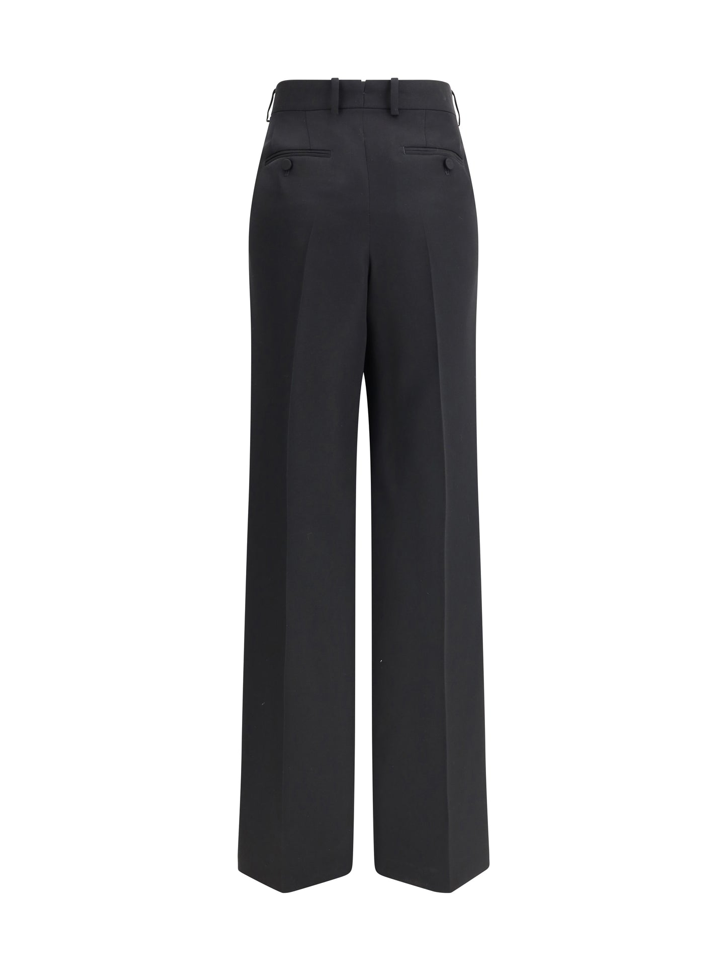 Tailored Pants Double Pleats Black Wool