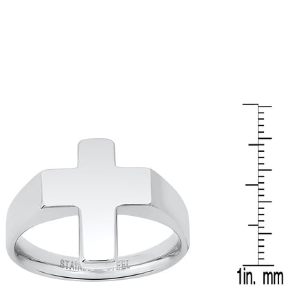 Stainless Steel Cross Ring