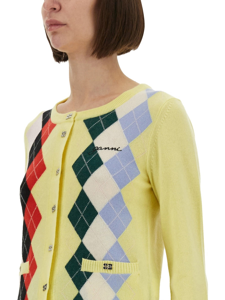 Jacquard Cashmere Cardigan