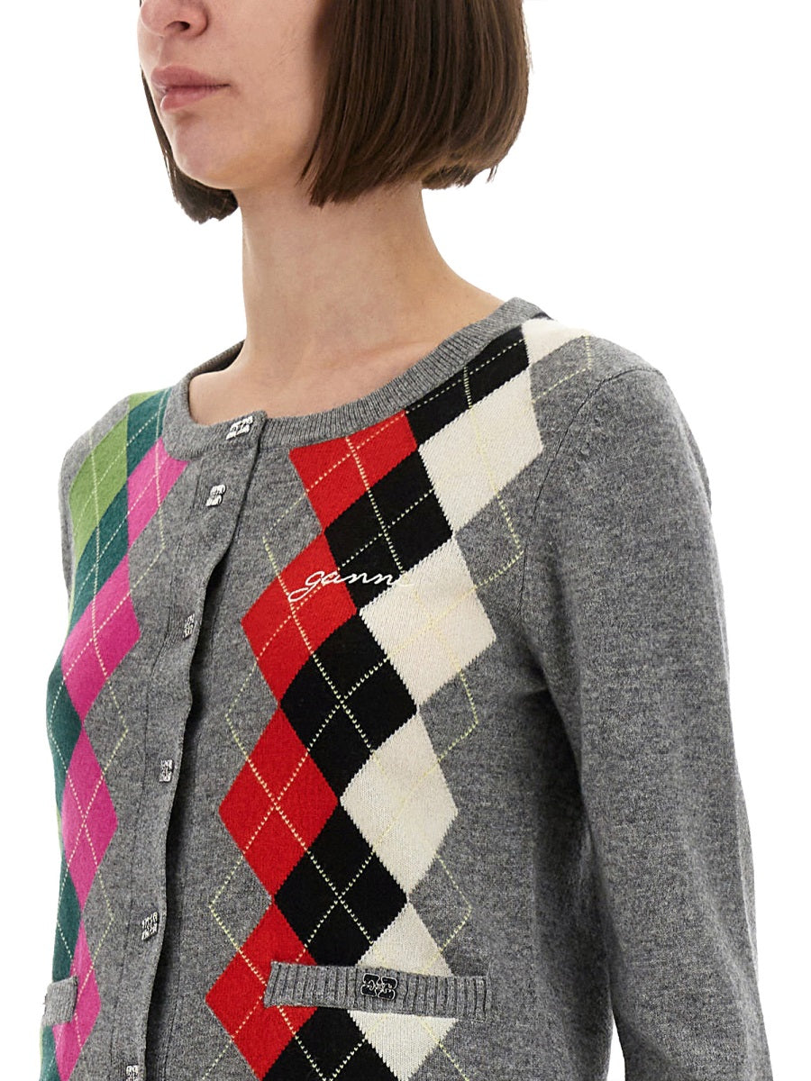 Jacquard Cashmere Cardigan