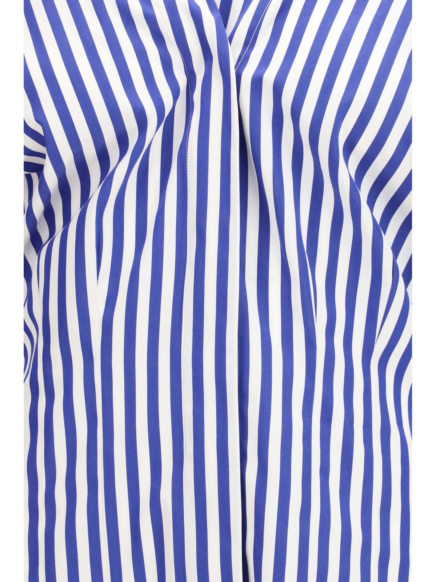 Shirt Open Cotton Electric Blue/White