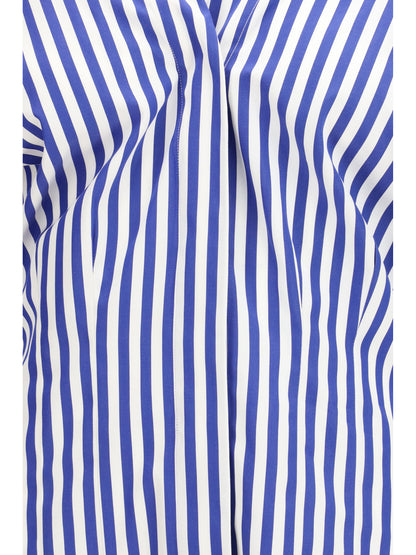 Shirt Open Cotton Electric Blue/White