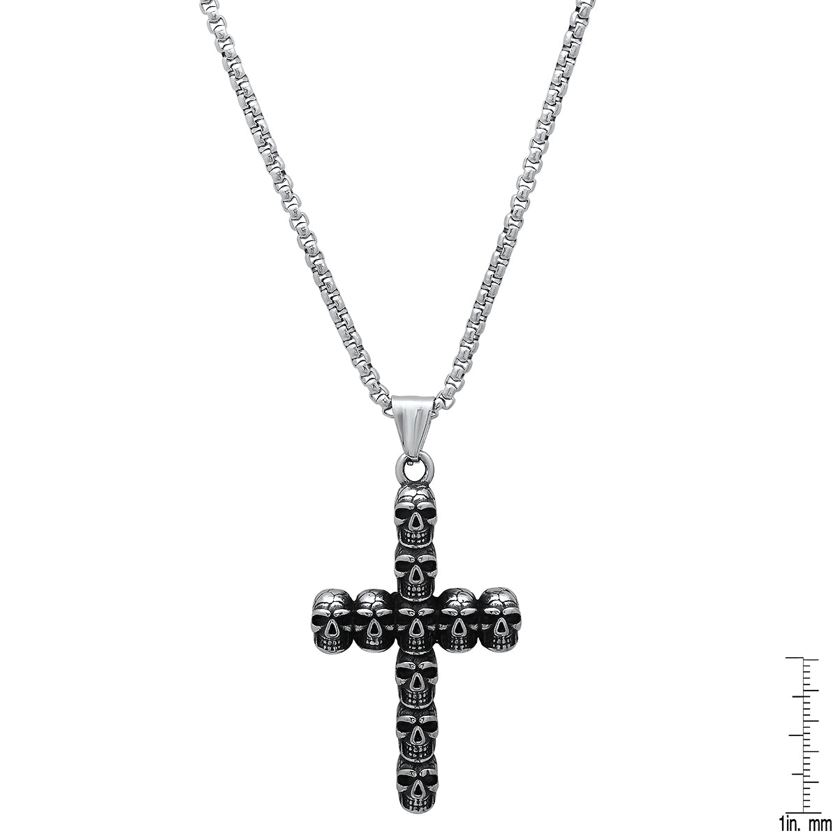 Stainless Steel Skull Cross Pendant
