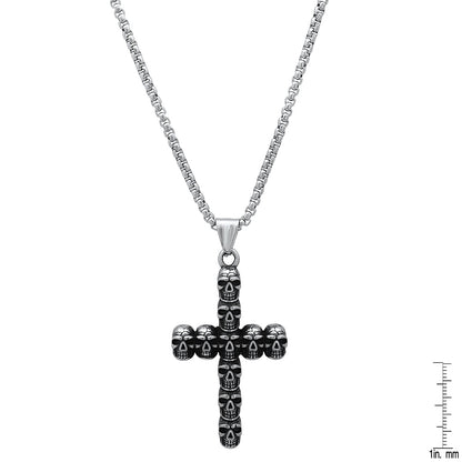Stainless Steel Skull Cross Pendant