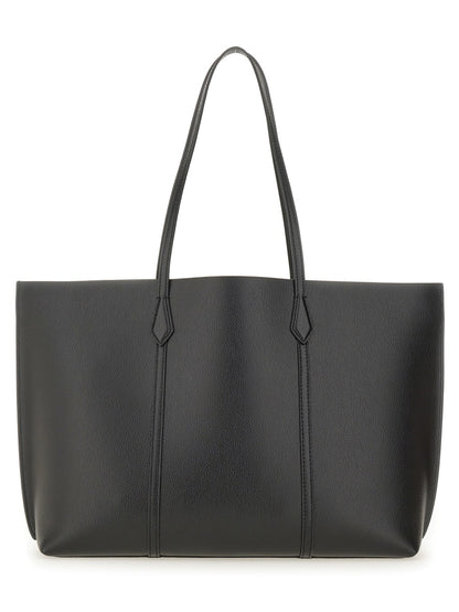 Black Leather Shopping Bag