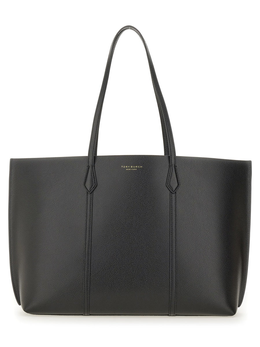 Black Leather Shopping Bag