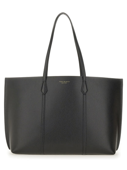 Black Leather Shopping Bag