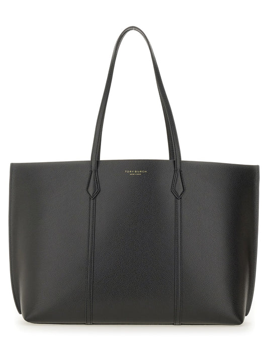 Black Leather Shopping Bag