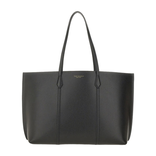 Black Leather Shopping Bag