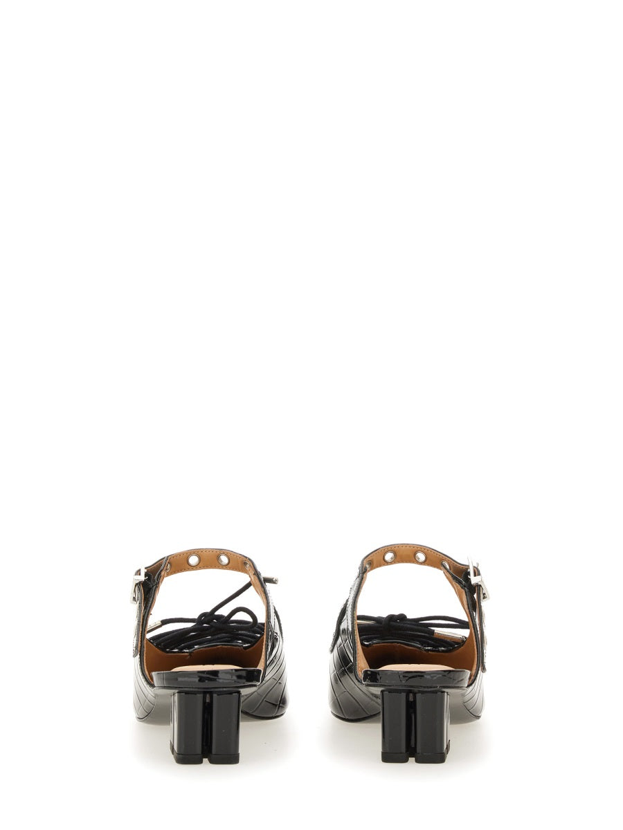 Black Mule Lace-Up Shoes