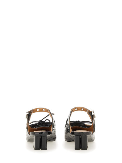 Black Mule Lace-Up Shoes