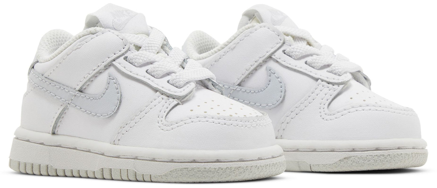 Nike Toddlers Dunk Low 'White Pure Platinum' Sneakers