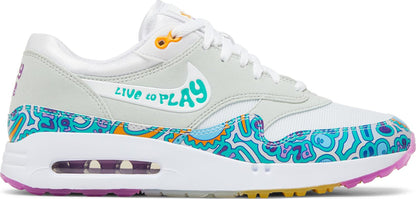 Nike Men's Air Max 1 '86 Og Golf Nrg 'Play To Live' - White/Light Silver/Fuchsia Dream/Clear Jade Sneakers