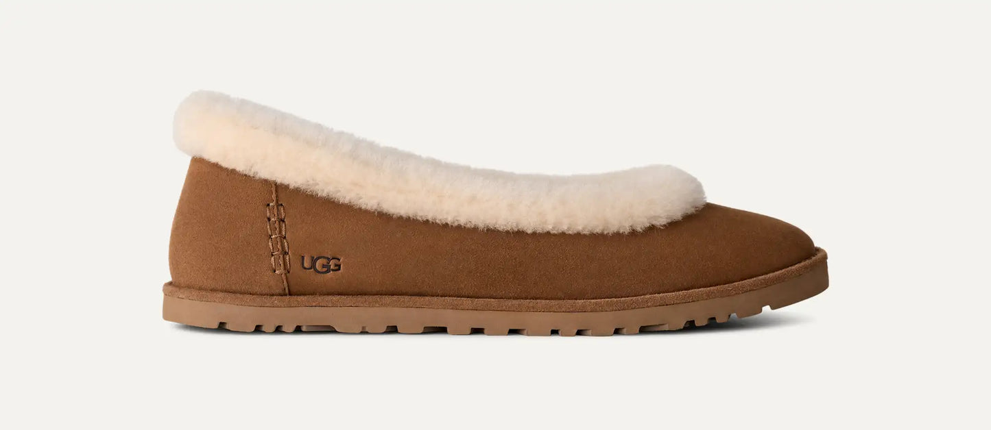 UGG Women's Zora Ballet Flat 'Chestnut'