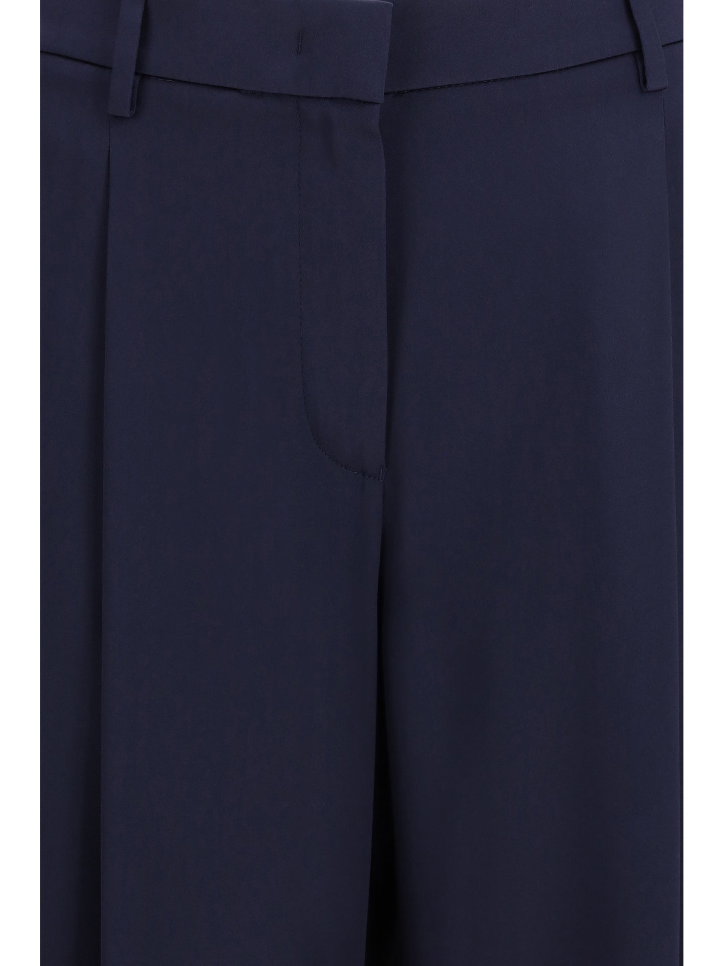 Pleated Silk Pants Blue Lapis