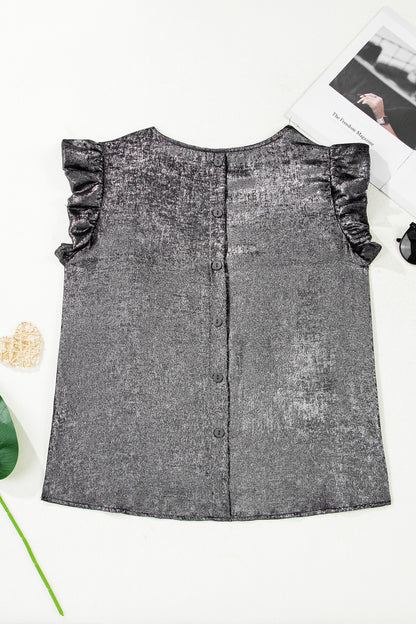 Threaded Pear Amelia Ruffle Trim Sleeveless Top