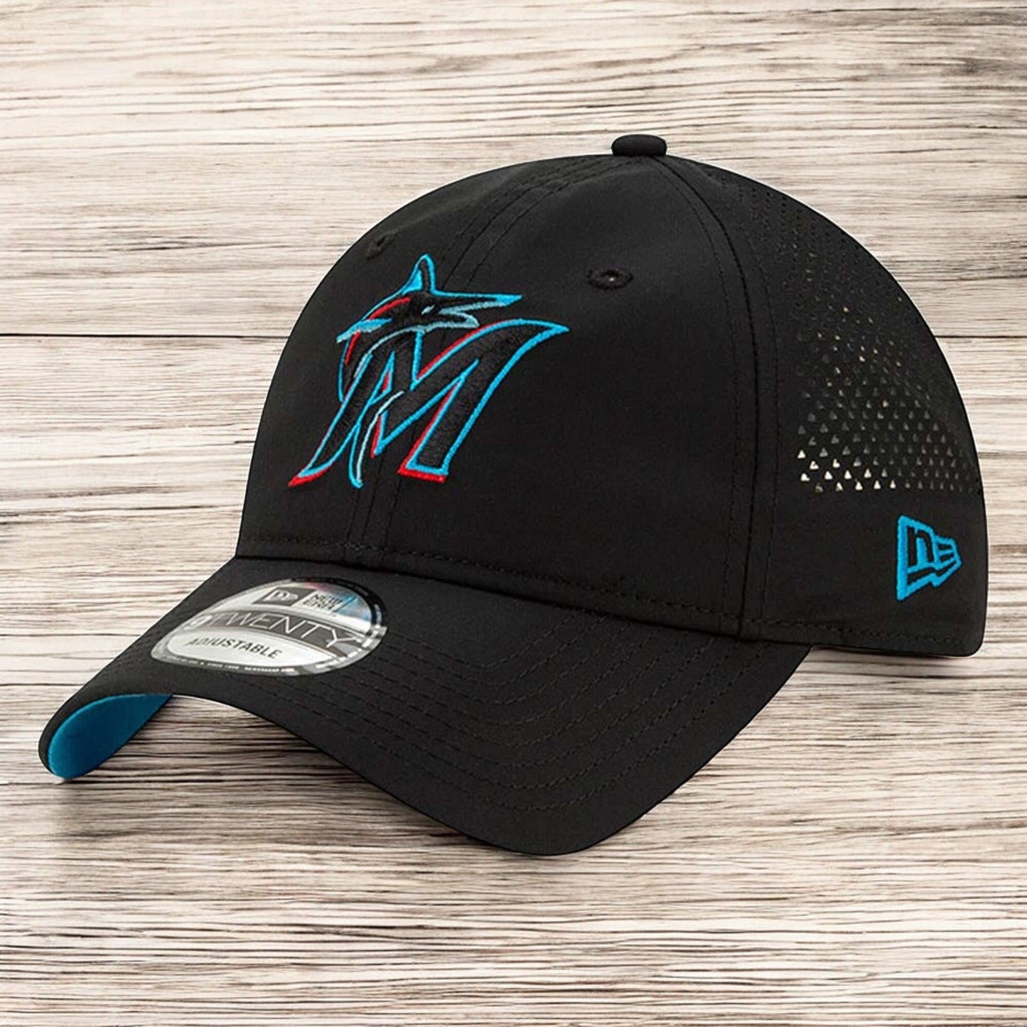 Men's New Era MLB Perforated Pivot 9Twenty Adjustable Hat - Marlins